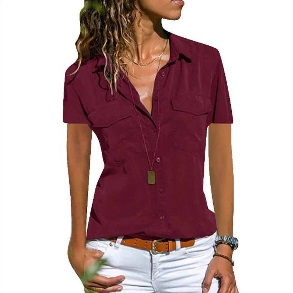 Wine Colored Blouse